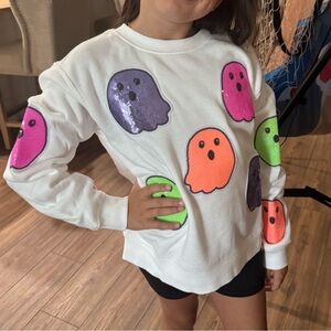 Colorful Ghost Print Kids Sweatshirt
